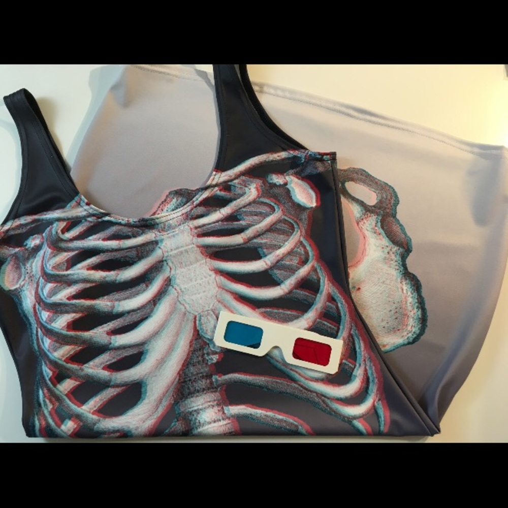 BLACKMILK 3D SKELETON PRINT DRESS